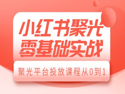 小红书聚光零基础实战，聚光平台投放课程从0到1|云雀资源分享