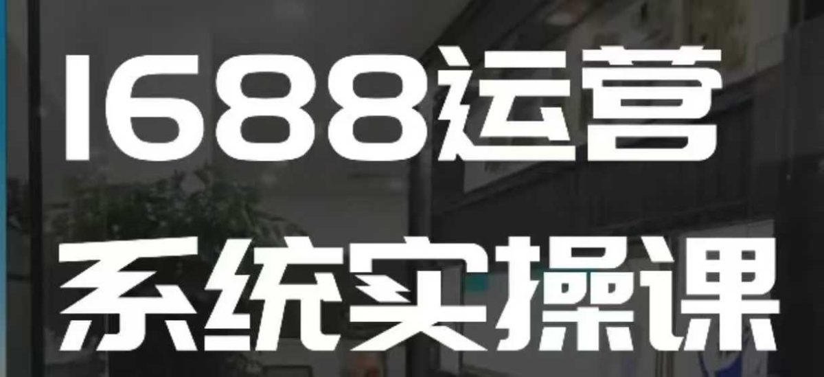 1688高阶运营系统实操课，快速掌握1688店铺运营的核心玩法|云雀资源分享