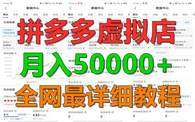 拼多多平台虚似电子商务夏令营月入50000 你也行,爆利平稳长期,第二职业优选|云雀资源分享