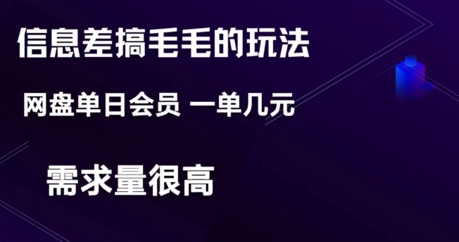 信息差搞钱玩法-网盘会员单日变现300 