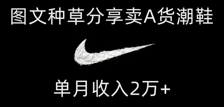 靠图文种草分享卖A货潮鞋，每天一小时，单月收入2万 【揭秘】