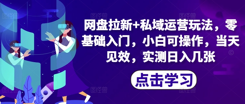 网盘拉新 私域运营玩法，零基础入门，小白可操作，当天见效