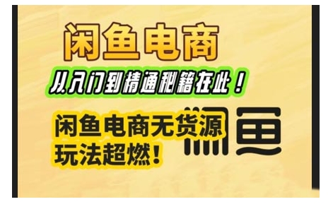 闲鱼平台电子商务实战演练课，实用教程秘笈在这里，闲鱼平台电商无货源游戏玩法最燃!|云雀资源分享