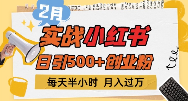2月实战演练小红书的日引500 自主创业粉，每天一小时，新手入门轻轻松松转现1w|云雀资源分享
