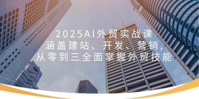 2025AI出口外贸实战演练课：包含建网站、开发设计、营销推广, 从零到三全面了解出口外贸专业技能|云雀资源分享