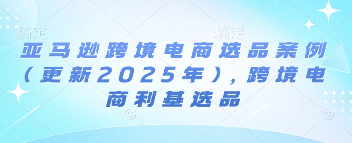 亚马逊平台跨境电商选品实例(升级2025年2月)，跨境电子商务冷门选款|云雀资源分享