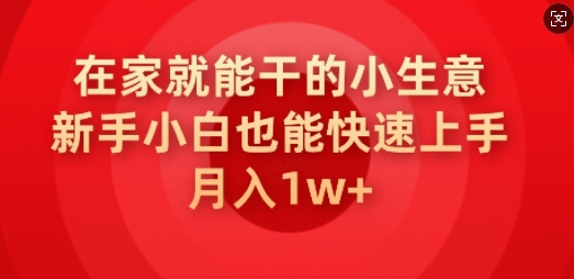 在家也能干的小生意，新手入门也可以快速入门，月入1w|云雀资源分享