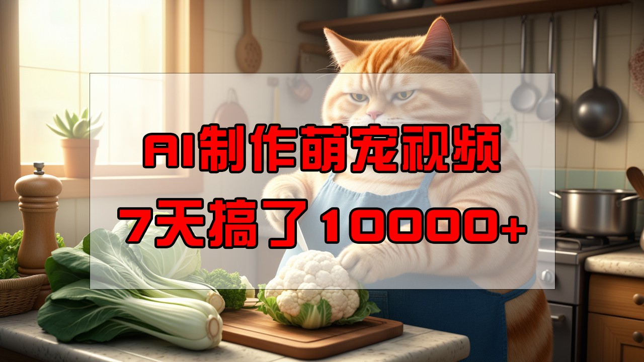 图片[1]|靠AI制作萌宠视频，7天搞了1万+，操作简单门槛低，有手机就行|云雀资源分享
