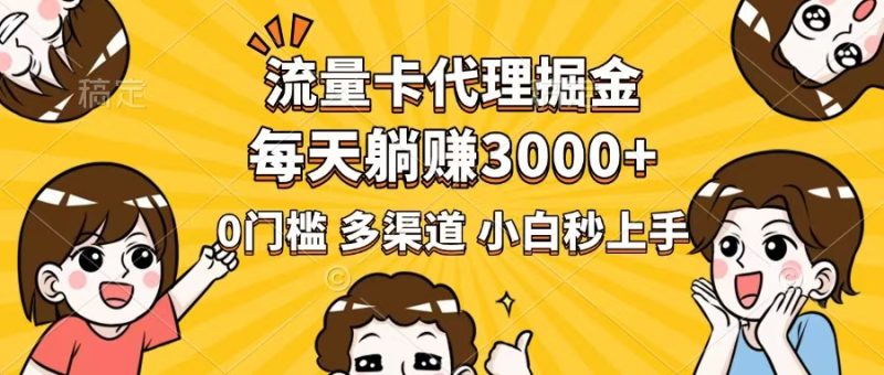 流量卡代理掘金,0门槛,每天躺赚3000+,多种推广渠道,新手小白轻松上手|云雀资源分享