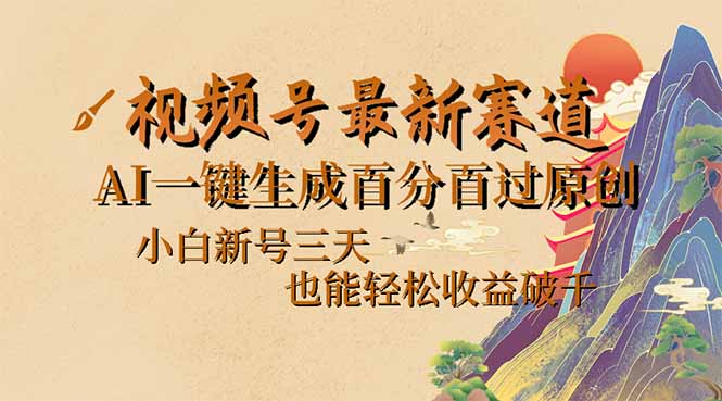 视频号最新爆火赛道，AI一键生成百分百过原创，小白新号三天，也能轻松…|云雀资源分享