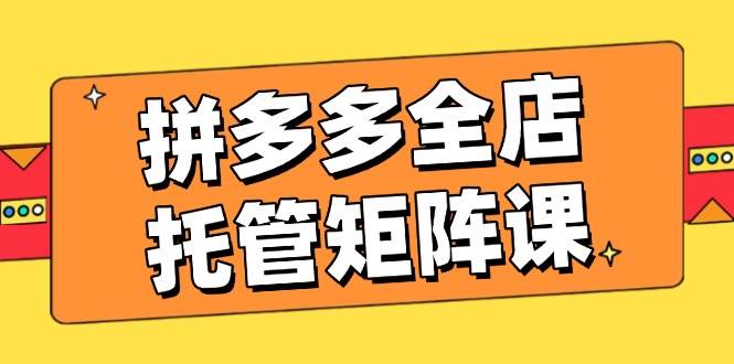 拼多多平台店铺代管引流矩阵课，赢利促销游戏玩法，高效率方案设定，提升店铺经济效益|云雀资源分享