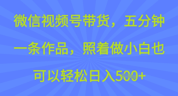 视频号卖货，五分钟一条著作，跟着做新手也能轻松日入5张|云雀资源分享