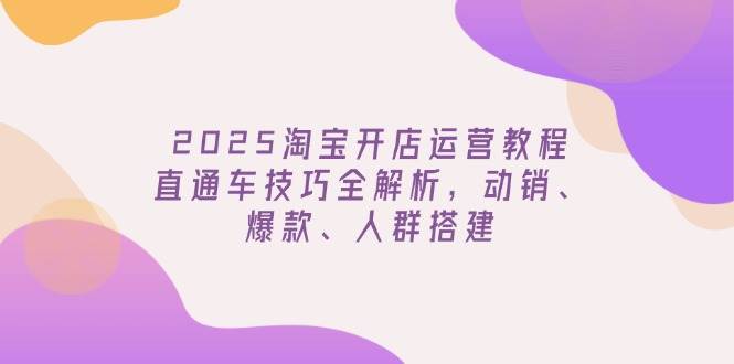 2025淘宝开网店运营教程升级，淘宝直通车方法全面解析，促销、爆品、群体构建|云雀资源分享