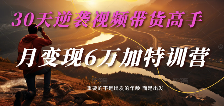 2025短视频带货30天逆袭视频卖货大神，单月转现6万加夏令营|云雀资源分享
