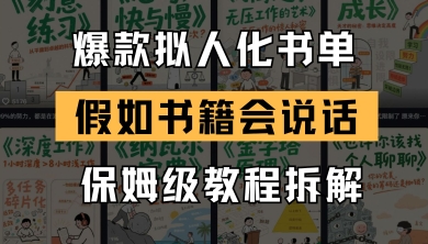 全新爆品拟人推荐书单游戏玩法，倘若书本会讲话，家庭保姆级实例教程|云雀资源分享
