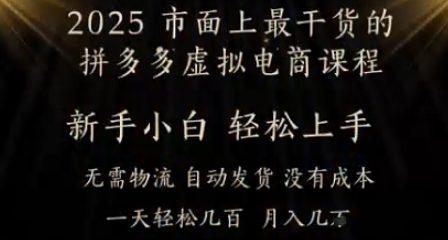 25年最干货的拼多多平台虚似电商课程，新手快速上手，月入了w仅仅门坎!虚似电子商务，如皓月见青天|云雀资源分享