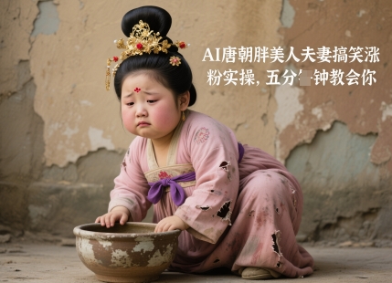 AI唐代胖美人夫妻搞笑增粉实际操作，五分钟教会我们|云雀资源分享