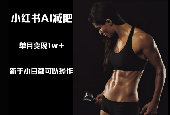 小红书的AI减肥瘦身，新手入门都能够实际操作，单月转现1w|云雀资源分享