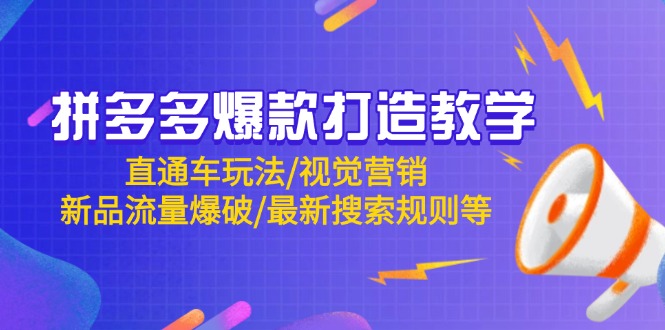 拼多多爆款打造出课堂教学：淘宝直通车游戏玩法/视觉设计/新产品总流量工程爆破/全新搜索规则等|云雀资源分享