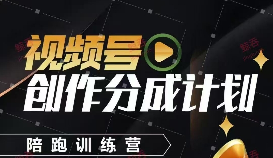 视频号创作分成计划陪跑训练营，手把手教会你如何制作视频，细水长流型项目|云雀资源分享