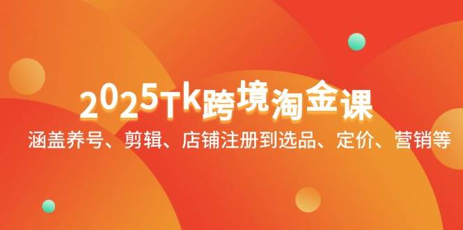 2025Tk跨境电商挖金课：包含起号、视频剪辑、店铺注册到选款、标价、销售等|云雀资源分享