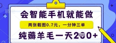 简易截屏就能获得盈利，比较适合小白忙活的第二职业，日入2张 轻松|云雀资源分享