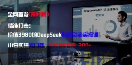 精确化：使用价值3980的DeepSeek私域引流实操课，新手实际操作零门槛，日引精准粉300|云雀资源分享