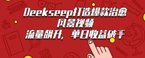 Deekseep制作治愈风景视频爆火出圈，单日收益几张，流量持续飙升|云雀资源分享
