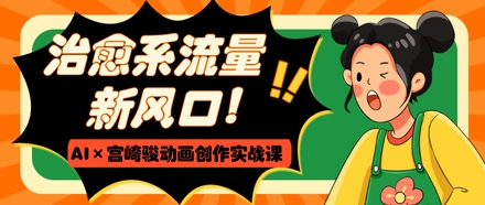 治愈系动漫总流量新蓝海，AI 宫崎骏动画写作实战演练课，从0到1推出爆款短视频|云雀资源分享