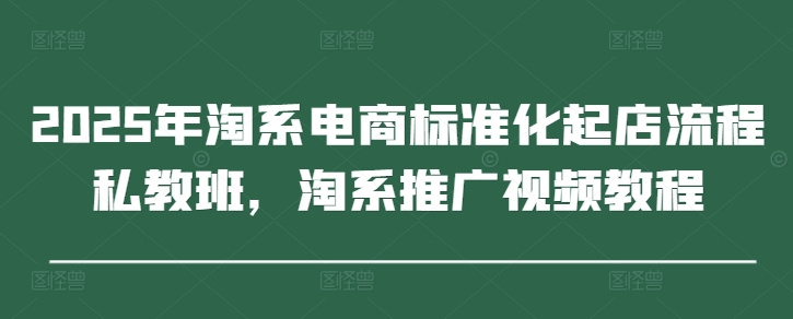 2025年淘宝电子商务规范化出单步骤私人教练班，淘宝营销推广视频教学|云雀资源分享