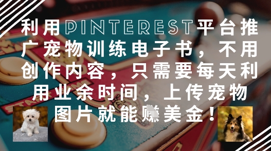 运用Pinterest产品推广宠物培训电子书籍，无需创作内容，只需要每天在业余时间，提交宠物图片就能赚美元!|云雀资源分享
