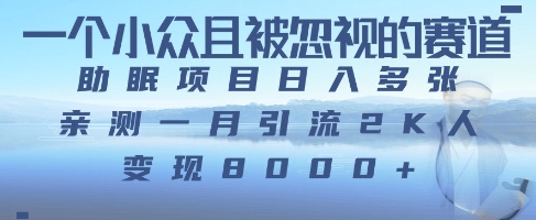 一个被严重低估的赛道，卖助睡眠实例教程日入三位数之上|云雀资源分享