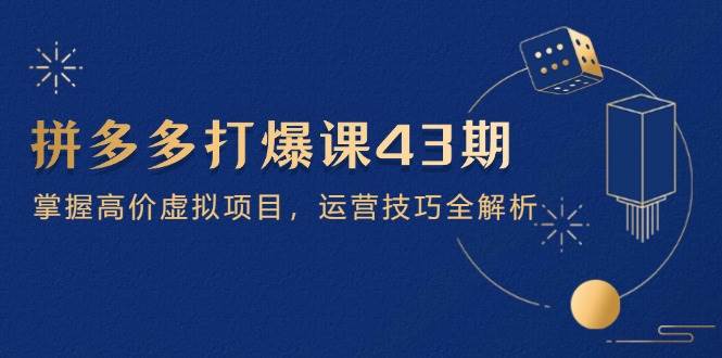 拼多多平台打穿课第 43 期，把握高价位虚拟资源项目，运营方法全面解析（15节）|云雀资源分享