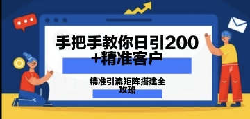 教你如何日引200 潜在客户，精准引流方法引流矩阵构建攻略大全：从使用价值分析到实战演练方式|云雀资源分享