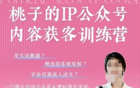 桃IP公众号文章拓客夏令营(第3期)，一门使你微信公众号从0到商业闭环课程内容|云雀资源分享