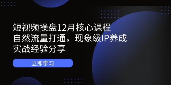 小视频股票操盘12月主干课程：自然搜索流量连通，卓越IP培养，实践经验共享|云雀资源分享