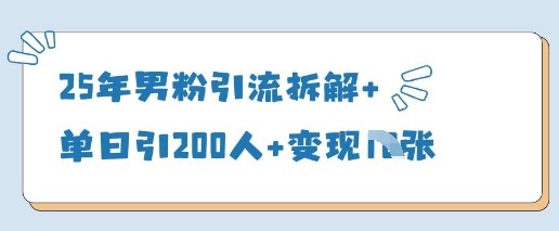 25年粉丝引流方法拆卸 单日引200人 转现好几张|云雀资源分享