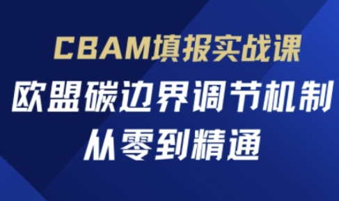 CBAM填写实战演练课，欧盟国家碳界限调控机制，从零到熟练|云雀资源分享