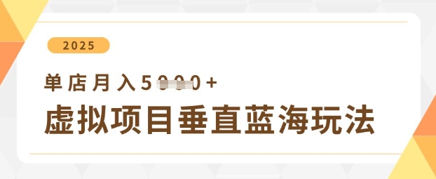 虚拟项目精细化运营，单店轻松突破月入5K|云雀资源分享