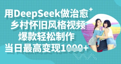 用DeepSeek做痊愈农村怀旧风格短视频，爆品轻轻松松制做，当日最大转现好几张|云雀资源分享