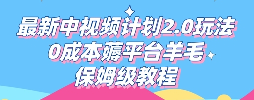 全新中视频伙伴2.0游戏玩法，0成本费薅服务平台羊毛绒，家庭保姆级实例教程|云雀资源分享