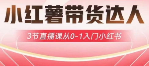 小红书主播带货启航计划，3节视频课堂从0-1新手入门小红书的|云雀资源分享