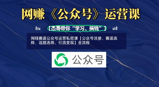 网创跑道微信公众号运营私秘课【公众号申请、跑道挑选、话题讨论挑选、引流变现】全过程|云雀资源分享