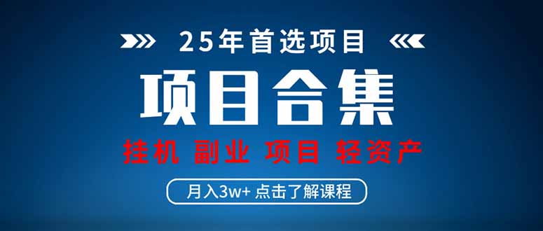 2025 实际操作新项目合辑 放置挂机种类 直播类型 轻资产创业种类 课程分享各分部…|云雀资源分享