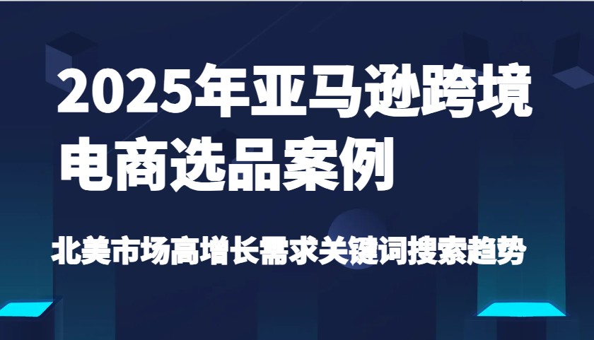 2025年亚马逊平台跨境电商选品实例-北美地区高速增长要求关键字搜索发展趋势（升级)|云雀资源分享