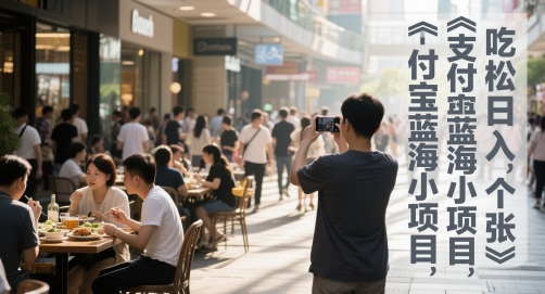 支付宝蓝海小项目，吃饭逛街拍个照，轻松日入1张|云雀资源分享