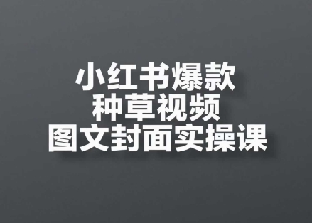 小红书爆款种草视频图文并茂封面图实操课，开实体店、选款、引流方法、转现全过程|云雀资源分享