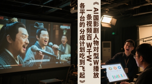 AI三国影视作品角色对口型唱歌游戏玩法，一条视频百W千W播放视频，各平台的分为方案吃到飞起|云雀资源分享