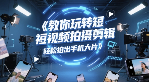 教大家轻松玩短视频拍摄剪辑，轻轻松松拍出来手机大片|云雀资源分享