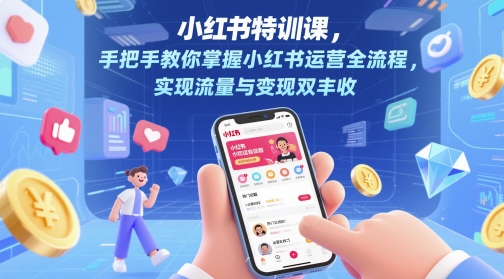 小红书的训练课，教你如何把握小红书运营全过程，完成流量和转现双收|云雀资源分享